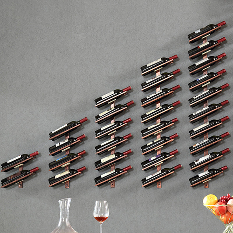 Industrial Mental Wine Bottle Rack Wall Mounted Bottle Rack for Bar and Restaurant