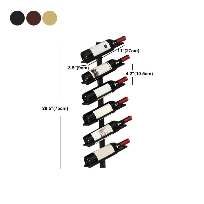 Industrial Mental Wine Bottle Rack Wall Mounted Bottle Rack for Bar and Restaurant