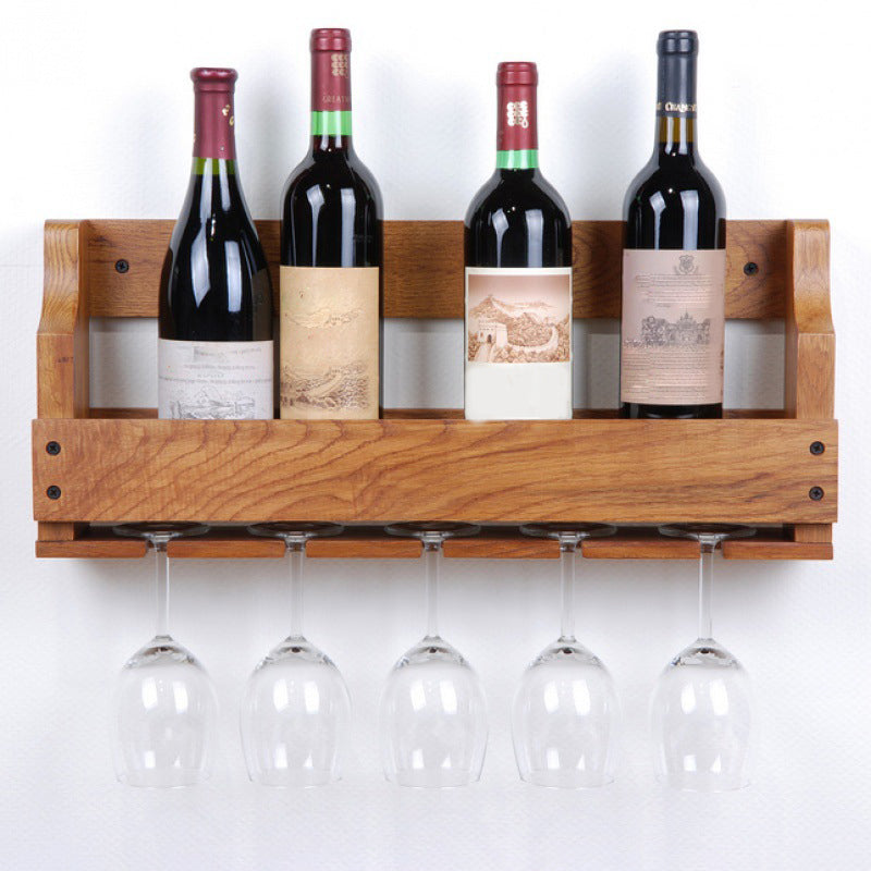 Wood Modern Wine Rack 4.8"Wx9.4"H 12-Bottle Wine Racks for Living Room