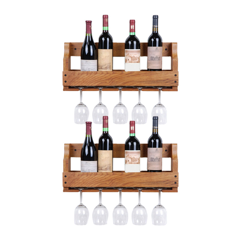 Wood Modern Wine Rack 4.8"Wx9.4"H 12-Bottle Wine Racks for Living Room