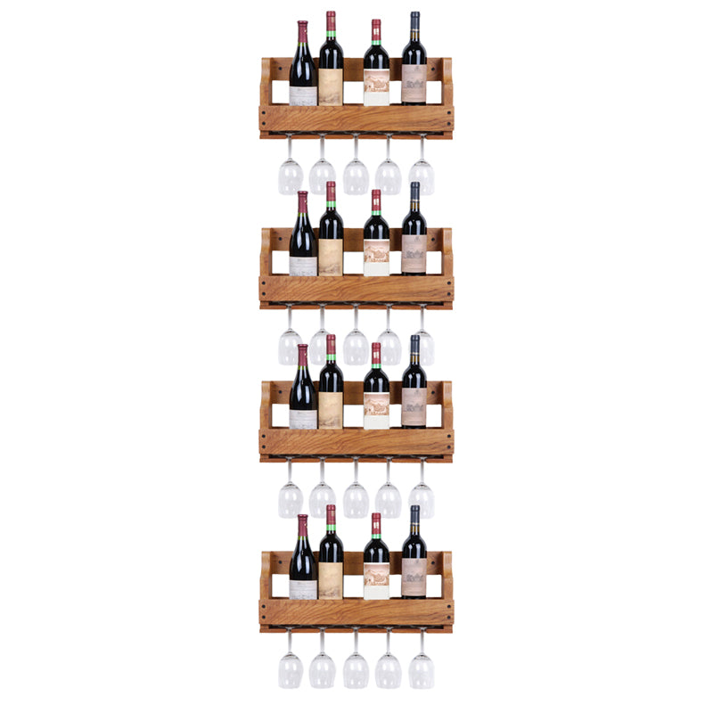 Wood Modern Wine Rack 4.8"Wx9.4"H 12-Bottle Wine Racks for Living Room