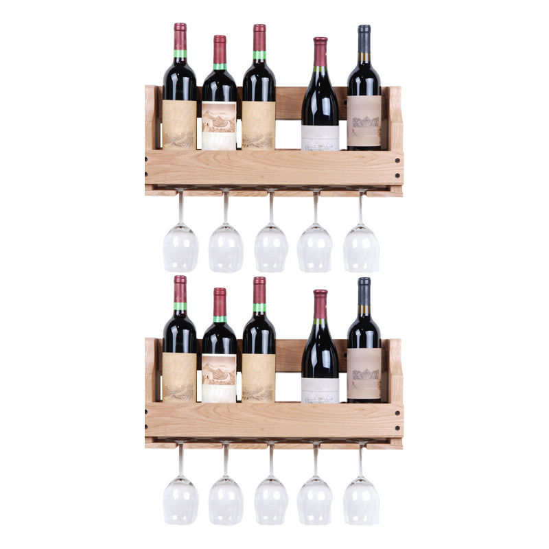 Wood Modern Wine Rack 4.8"Wx9.4"H 12-Bottle Wine Racks for Living Room