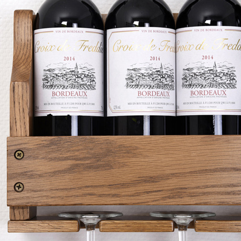 Wood Modern Wine Rack 4.8"Wx9.4"H 12-Bottle Wine Racks for Living Room