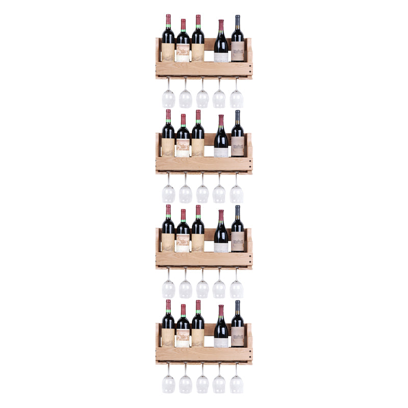 Wood Modern Wine Rack 4.8"Wx9.4"H 12-Bottle Wine Racks for Living Room