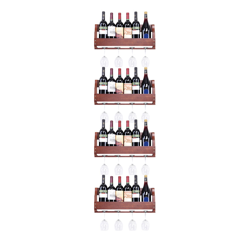 Wood Modern Wine Rack 4.8"Wx9.4"H 12-Bottle Wine Racks for Living Room