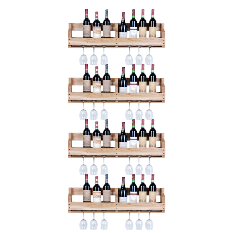 Wood Modern Wine Rack 4.8"Wx9.4"H 12-Bottle Wine Racks for Living Room