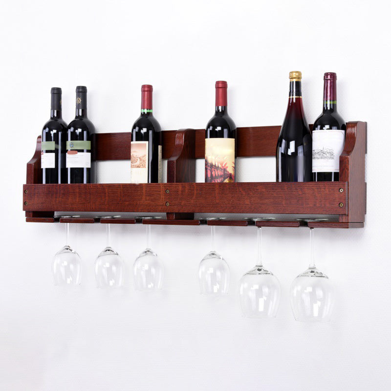 Wood Modern Wine Rack 4.8"Wx9.4"H 12-Bottle Wine Racks for Living Room