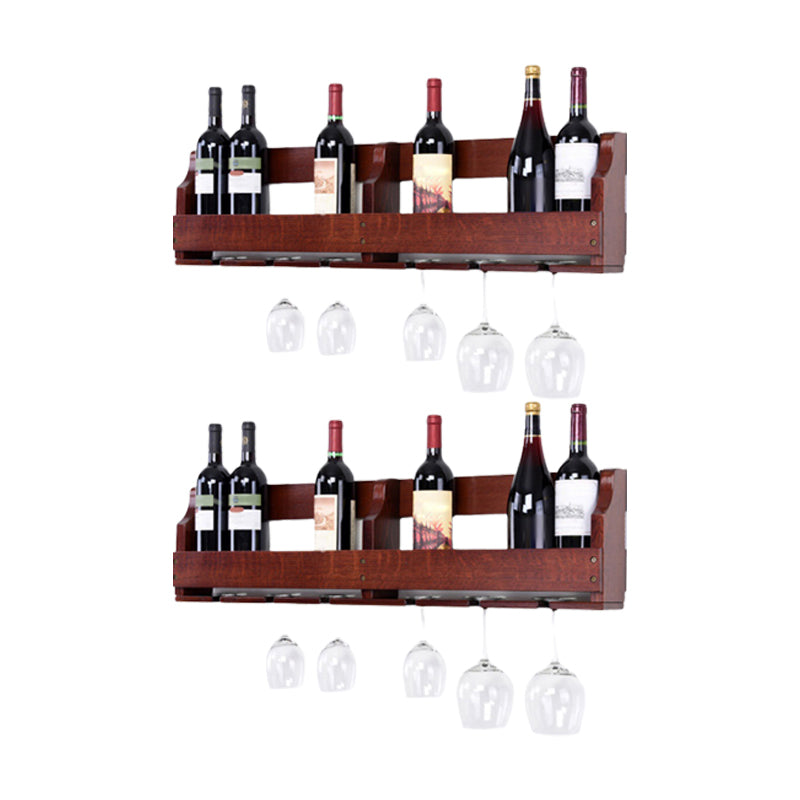 Wood Modern Wine Rack 4.8"Wx9.4"H 12-Bottle Wine Racks for Living Room