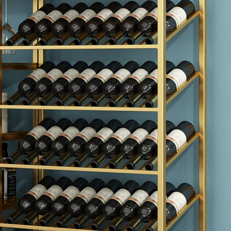 Industrial Iron Bottle Wine Rack Simple Floor Bottle Holder with Wine Storage