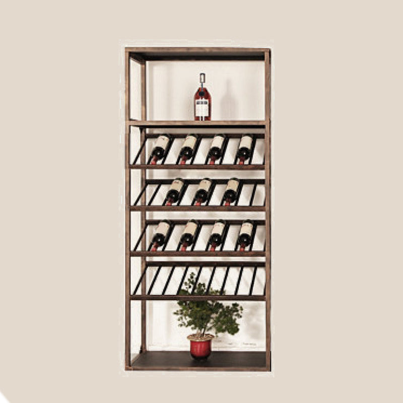 Industrial Iron Bottle Wine Rack Simple Floor Bottle Holder with Wine Storage