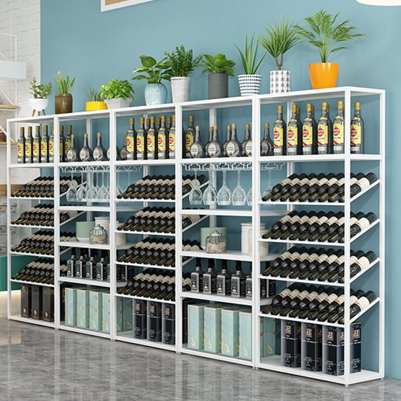 Industrial Iron Bottle Wine Rack Simple Floor Bottle Holder with Wine Storage