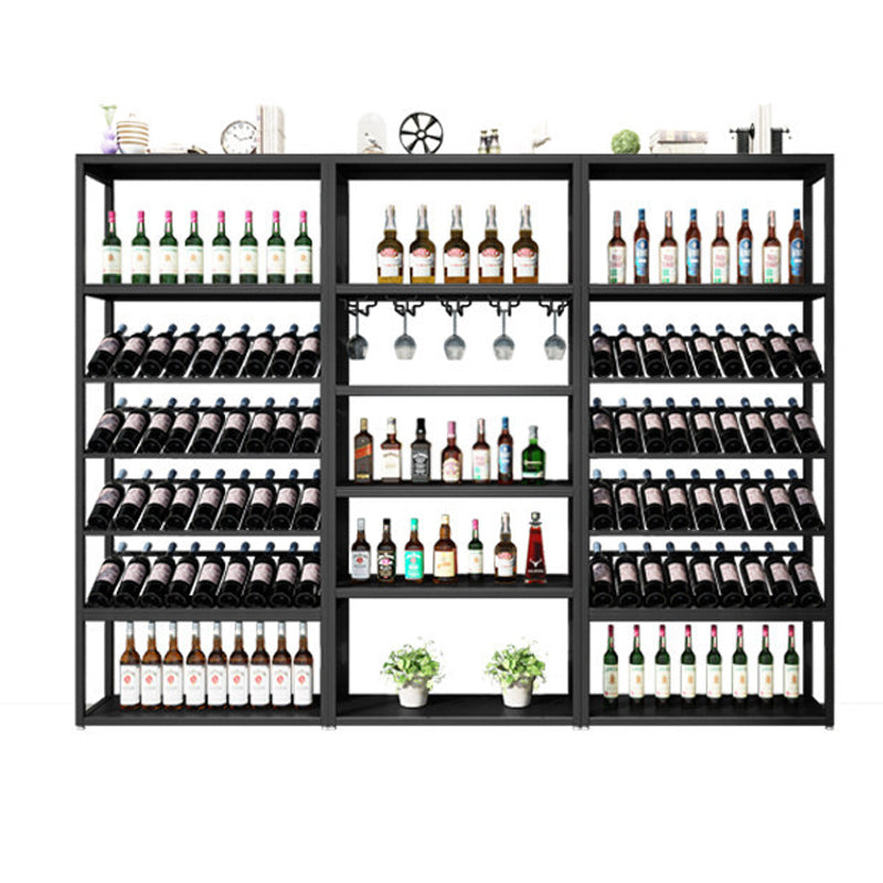 Industrial Iron Bottle Wine Rack Simple Floor Bottle Holder with Wine Storage