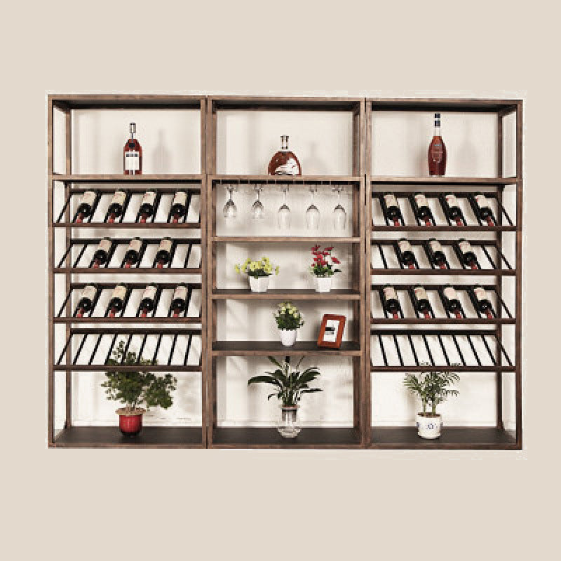 Industrial Iron Bottle Wine Rack Simple Floor Bottle Holder with Wine Storage