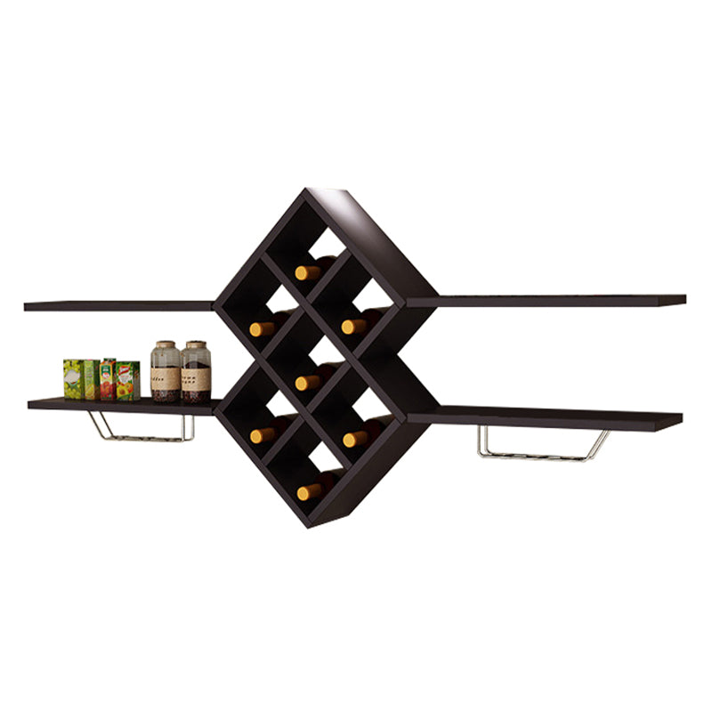 Contemporary Manufactured Wood Wine Bottle & Glass Rack Wall Mounted Wine Rack Kit