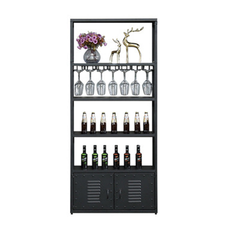 70.9"H Industrial Freestanding Bottle Holder Metal Bottle Rack with Shelf