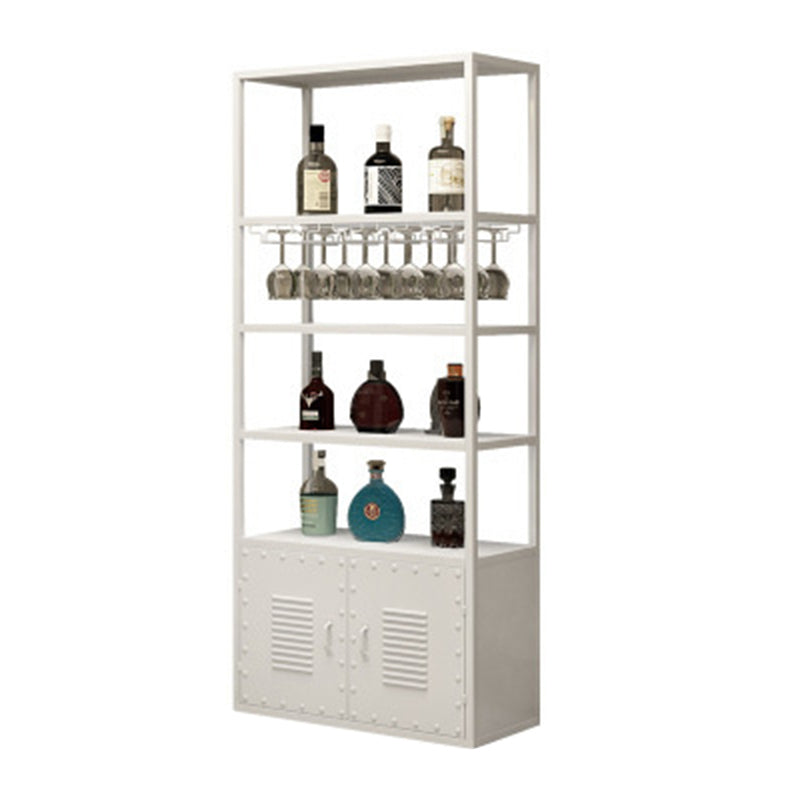 70.9"H Industrial Freestanding Bottle Holder Metal Bottle Rack with Shelf