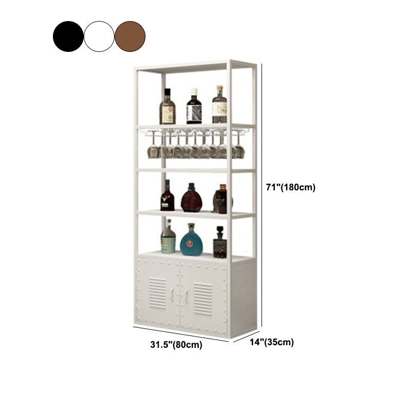 70.9"H Industrial Freestanding Bottle Holder Metal Bottle Rack with Shelf