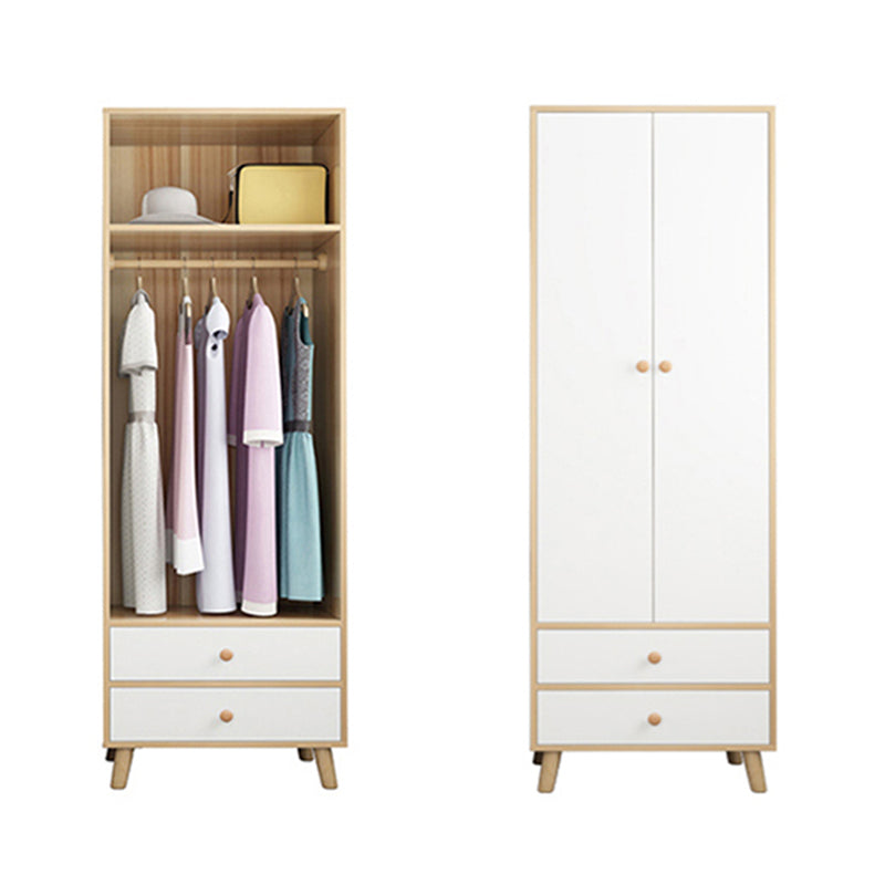 Modern Matte Finish Wardrobe for Home Wood Storage Cabinet with Hinged Door