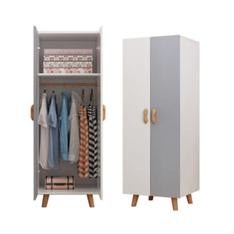 Modern Matte Finish Wardrobe for Home Wood Storage Cabinet with Hinged Door