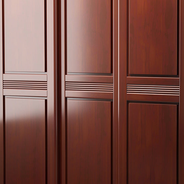 Traditional Wardrobe Cabinet Rubberwood Brown Wardrobe Armoire