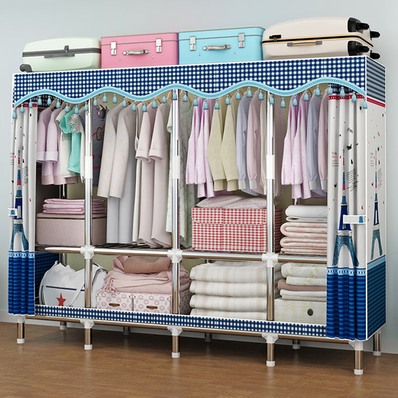 Modern Style Metal Wardrobe Cloth Rod Included Wardrobe Closet for Bedroom