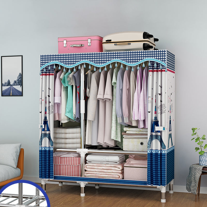 Modern Style Metal Wardrobe Cloth Rod Included Wardrobe Closet for Bedroom