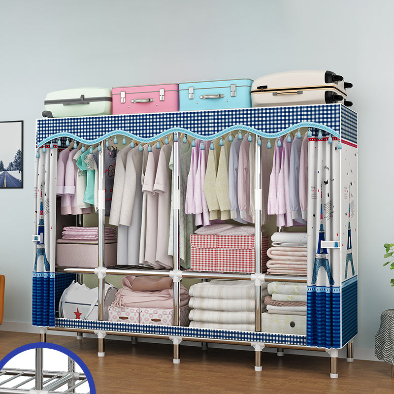 Modern Style Metal Wardrobe Cloth Rod Included Wardrobe Closet for Bedroom