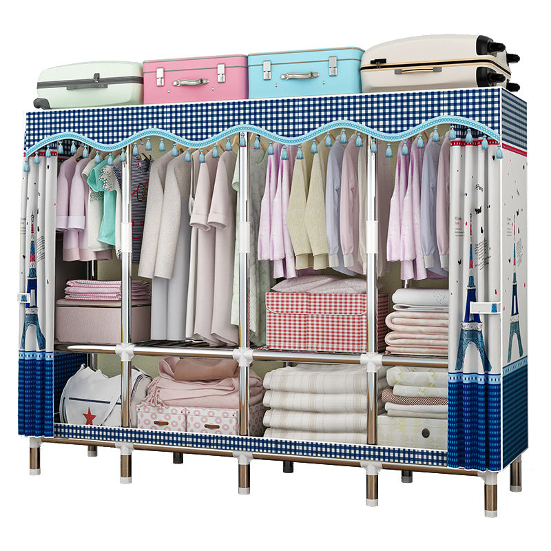 Modern Style Metal Wardrobe Cloth Rod Included Wardrobe Closet for Bedroom