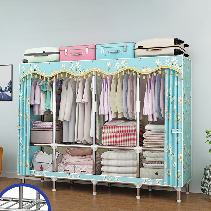 Modern Style Metal Wardrobe Cloth Rod Included Wardrobe Closet for Bedroom