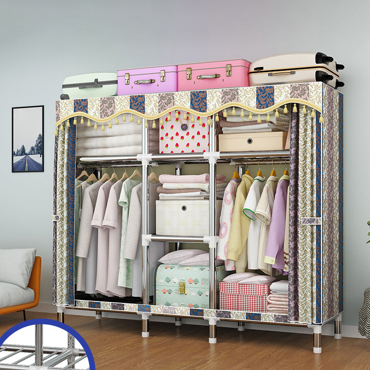 Modern Style Metal Wardrobe Cloth Rod Included Wardrobe Closet for Bedroom