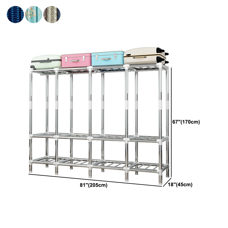 Modern Style Metal Wardrobe Cloth Rod Included Wardrobe Closet for Bedroom