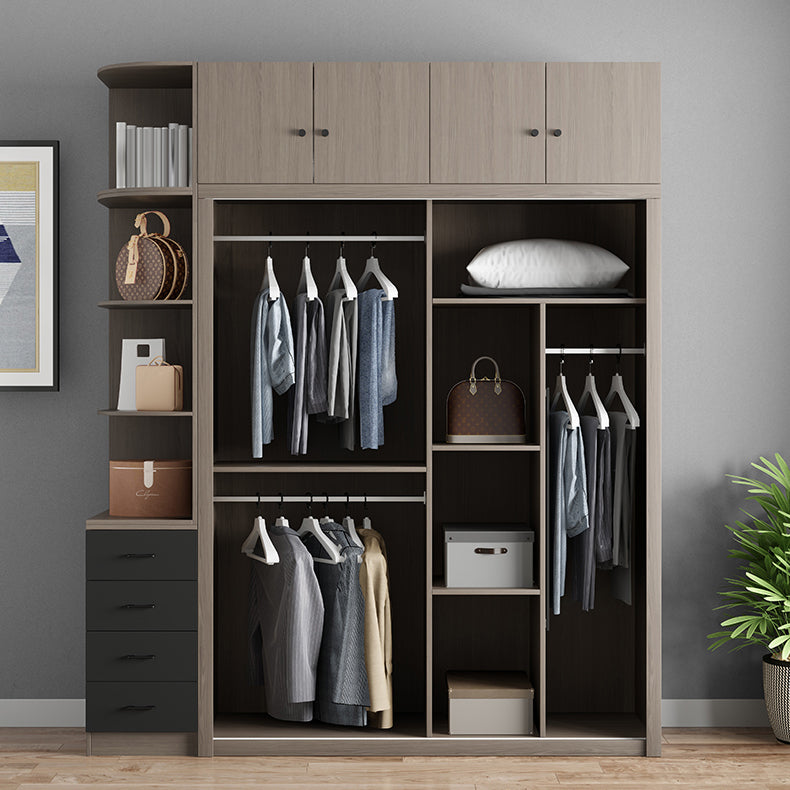 Engineered Wood Wardrobe Armoire With Shelves Modern Wardrobe Closet