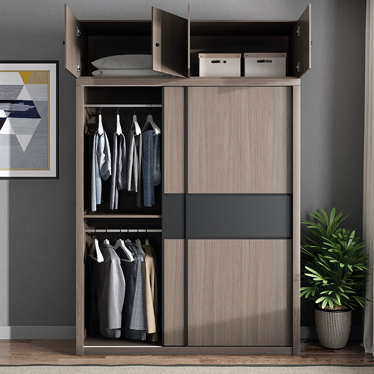 Engineered Wood Wardrobe Armoire With Shelves Modern Wardrobe Closet