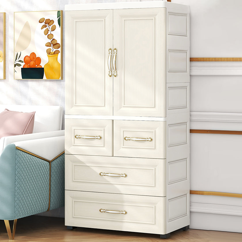 Modern Style Plastic Wardrobe Cloth Rod Included Wardrobe Closet