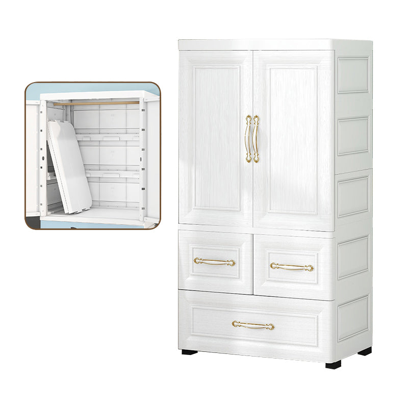 Modern Style Plastic Wardrobe Cloth Rod Included Wardrobe Closet