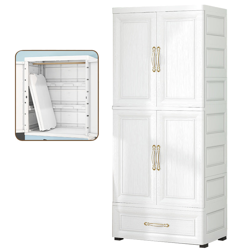 Modern Style Plastic Wardrobe Cloth Rod Included Wardrobe Closet