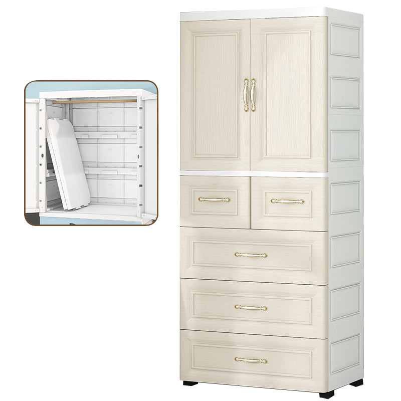 Modern Style Plastic Wardrobe Cloth Rod Included Wardrobe Closet