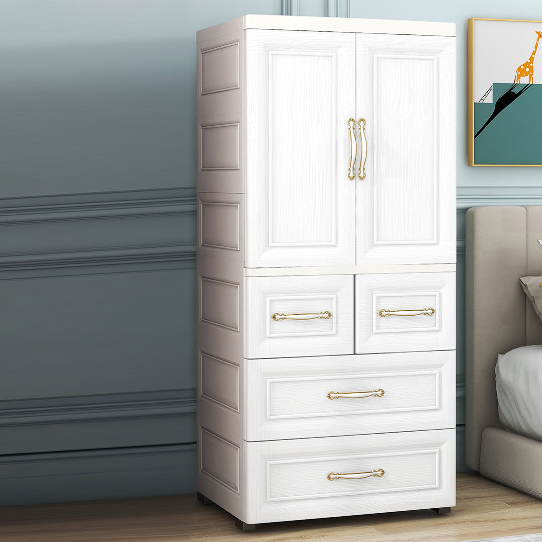 Modern Style Plastic Wardrobe Cloth Rod Included Wardrobe Closet