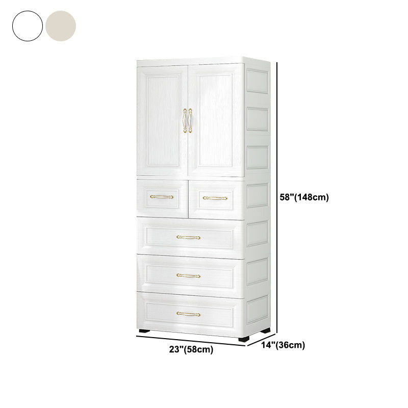 Modern Style Plastic Wardrobe Cloth Rod Included Wardrobe Closet