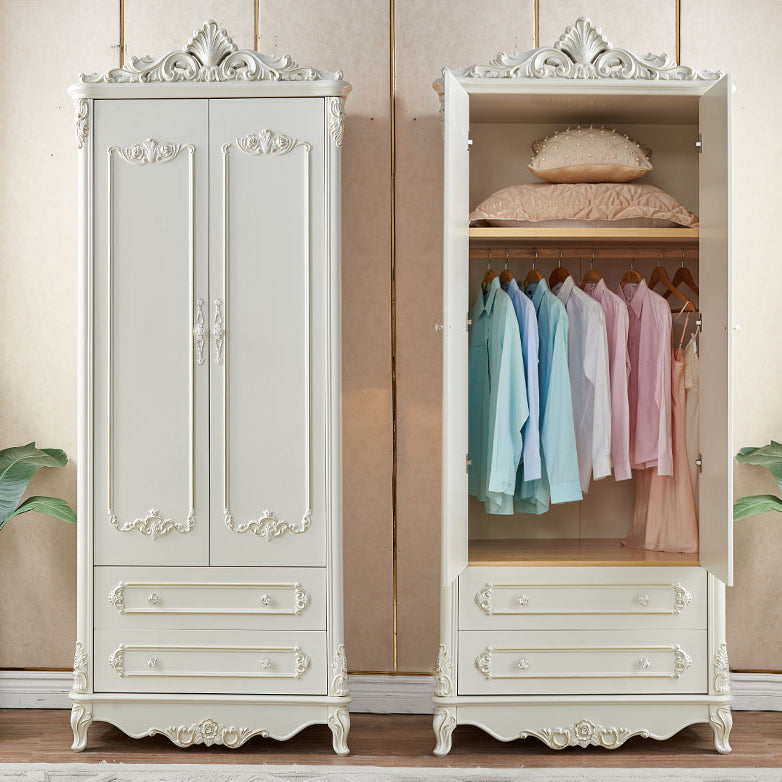 French Country Wardrobe Solid Wood Wardrobe Closet with Cloth Rod