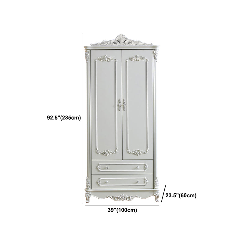 French Country Wardrobe Solid Wood Wardrobe Closet with Cloth Rod
