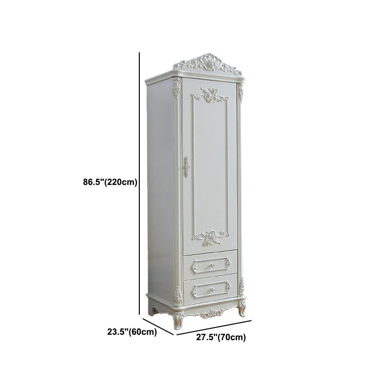 French Country Wardrobe Solid Wood Wardrobe Closet with Cloth Rod