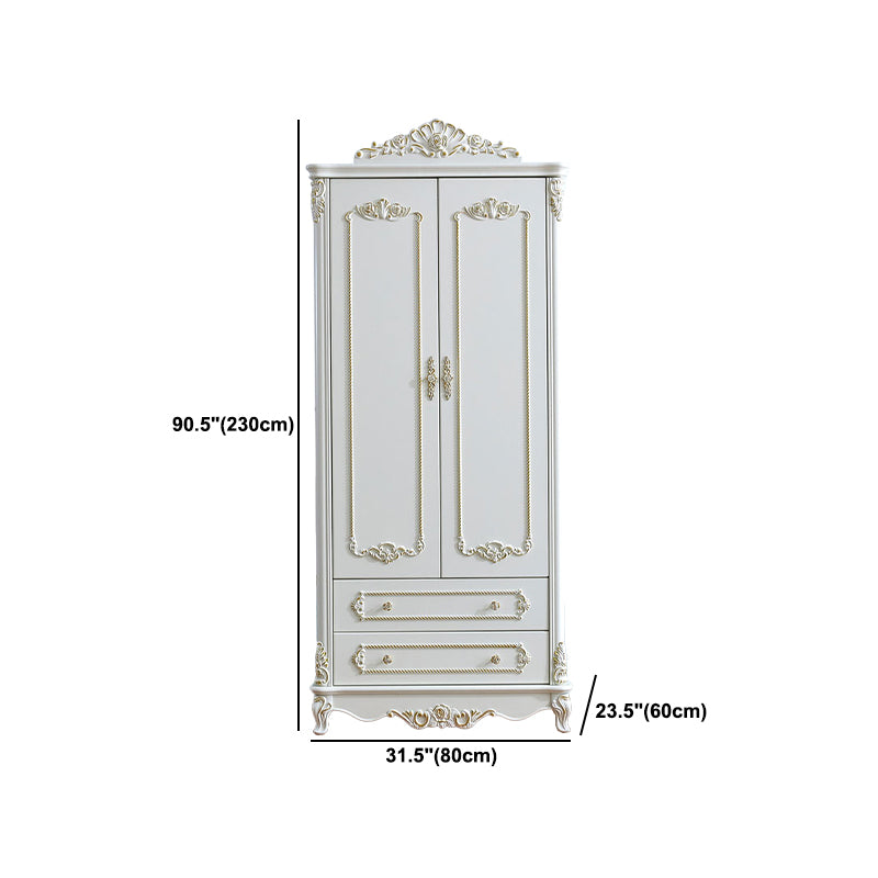 French Country Wardrobe Solid Wood Wardrobe Closet with Cloth Rod