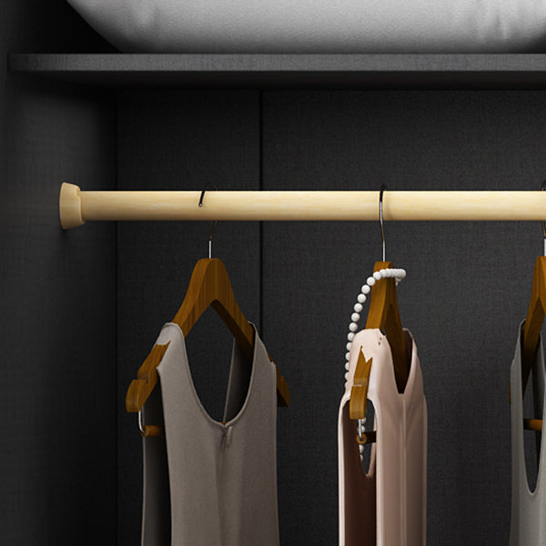 White and Black Wardrobe Armoire Engineered Wood Wardrobe Closet