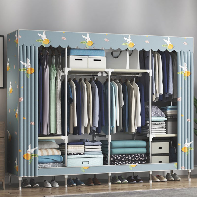 Contemporary Wardrobe Metal Bedroom Wardrobe Closet with Shelves