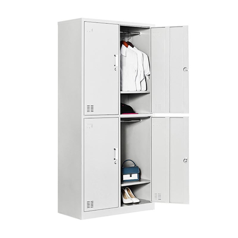 Grey Wardrobe Armoire Metal Contemporary Wardrobe Cabinet for Home