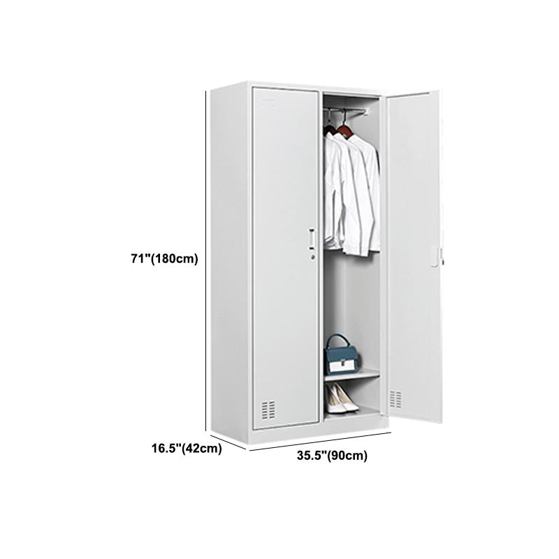 Grey Wardrobe Armoire Metal Contemporary Wardrobe Cabinet for Home
