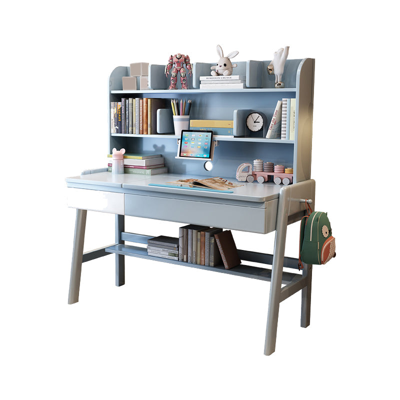 Rectangular Office Desk Adjustable Solid Wood Writing Desk in Matte Finish