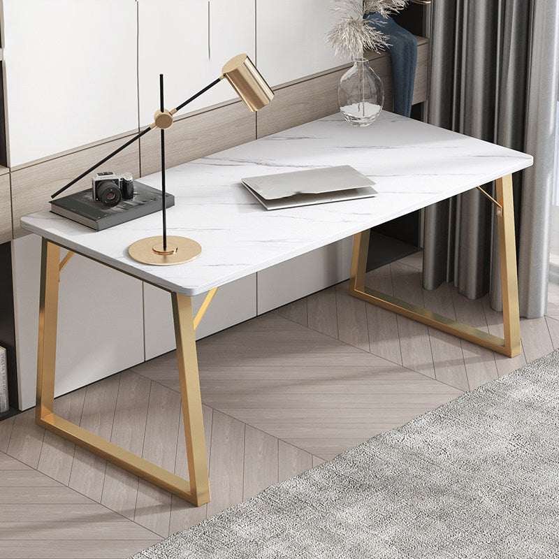 Manufactured Wood Office Desk Rectangular Matte Finish Writing Desk for Home and Office