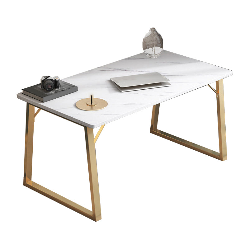 Manufactured Wood Office Desk Rectangular Matte Finish Writing Desk for Home and Office